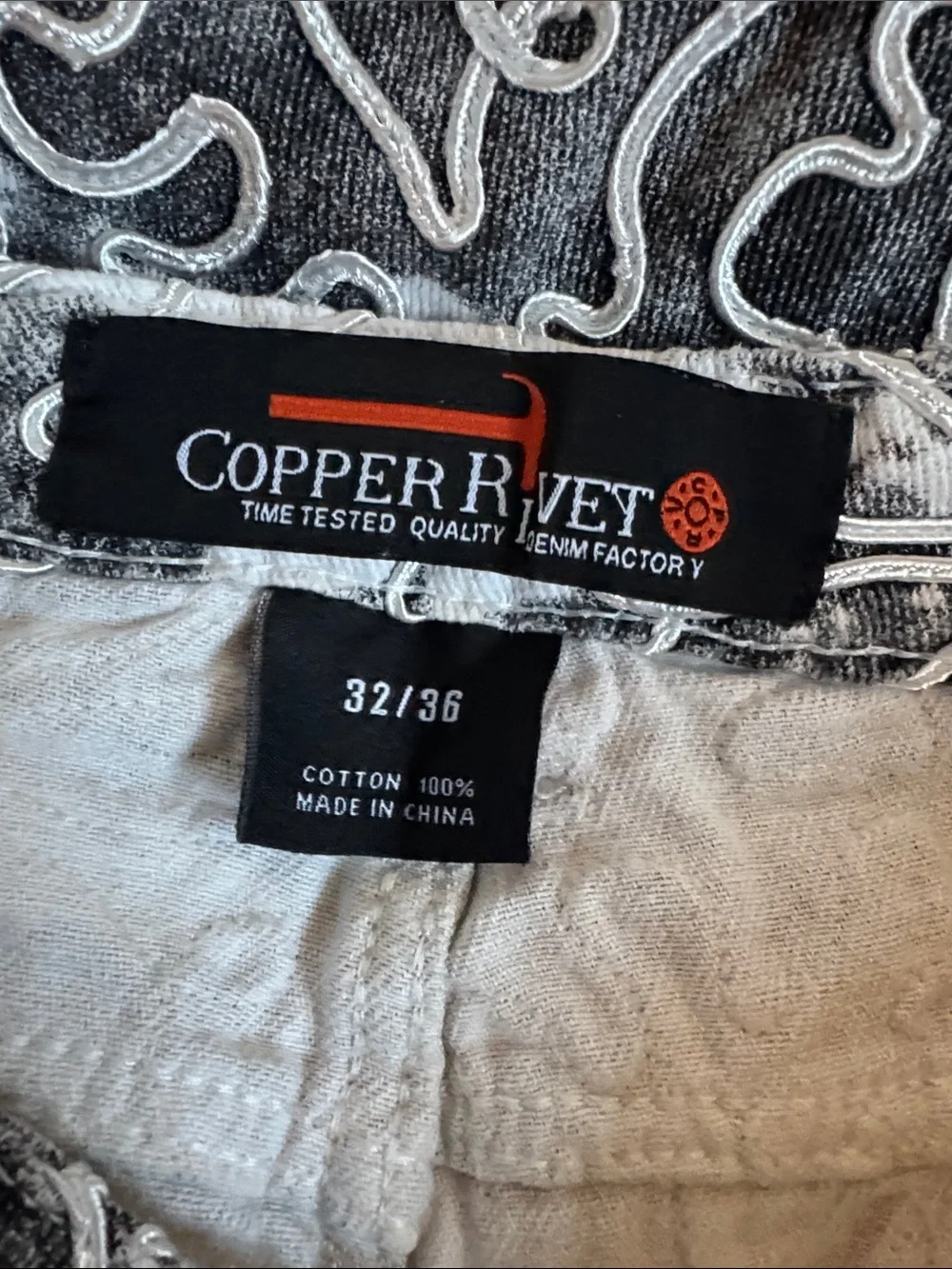Copper Rivet Denim Jacket L & Regular Fit embr Tie Dye Denim Pants 32/36